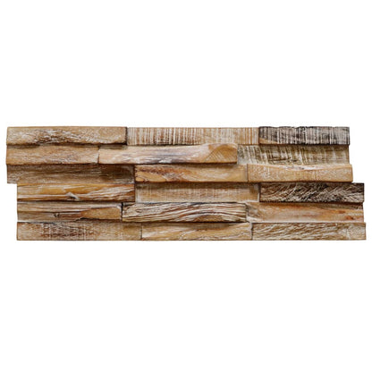 3D Wall Cladding Panels 10 pcs 1.01 m² Solid Teak Wood - OLBRIT