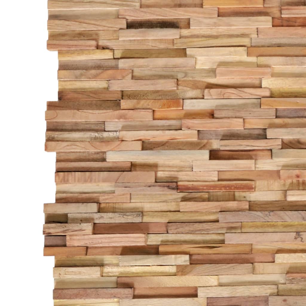 3D Wall Cladding Panels 10 pcs 1.08 m² Solid Teak Wood - OLBRIT