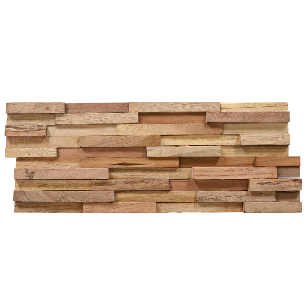 3D Wall Cladding Panels 10 pcs 1.08 m² Solid Teak Wood - OLBRIT