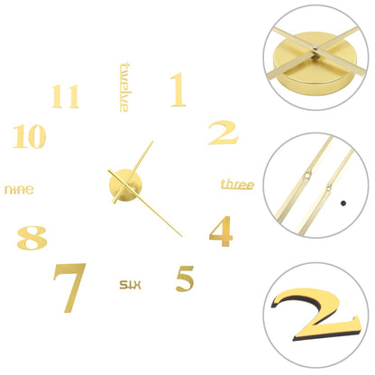 3D Wall Clock Modern Design 100 cm XXL Gold - OLBRIT