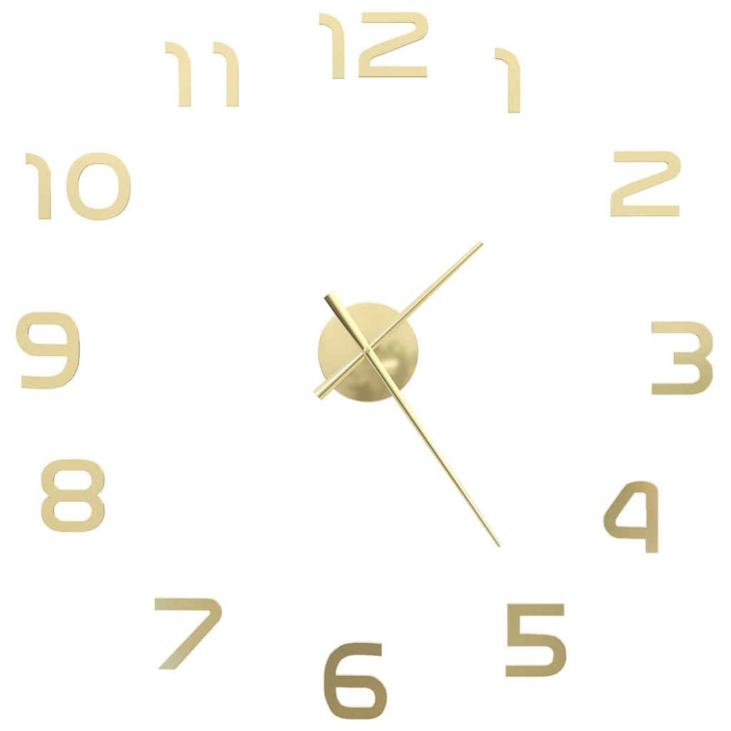 3D Wall Clock Modern Design 100 cm XXL Gold - OLBRIT