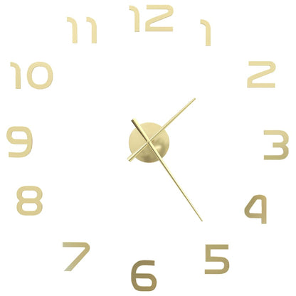 3D Wall Clock Modern Design 100 cm XXL Gold - OLBRIT