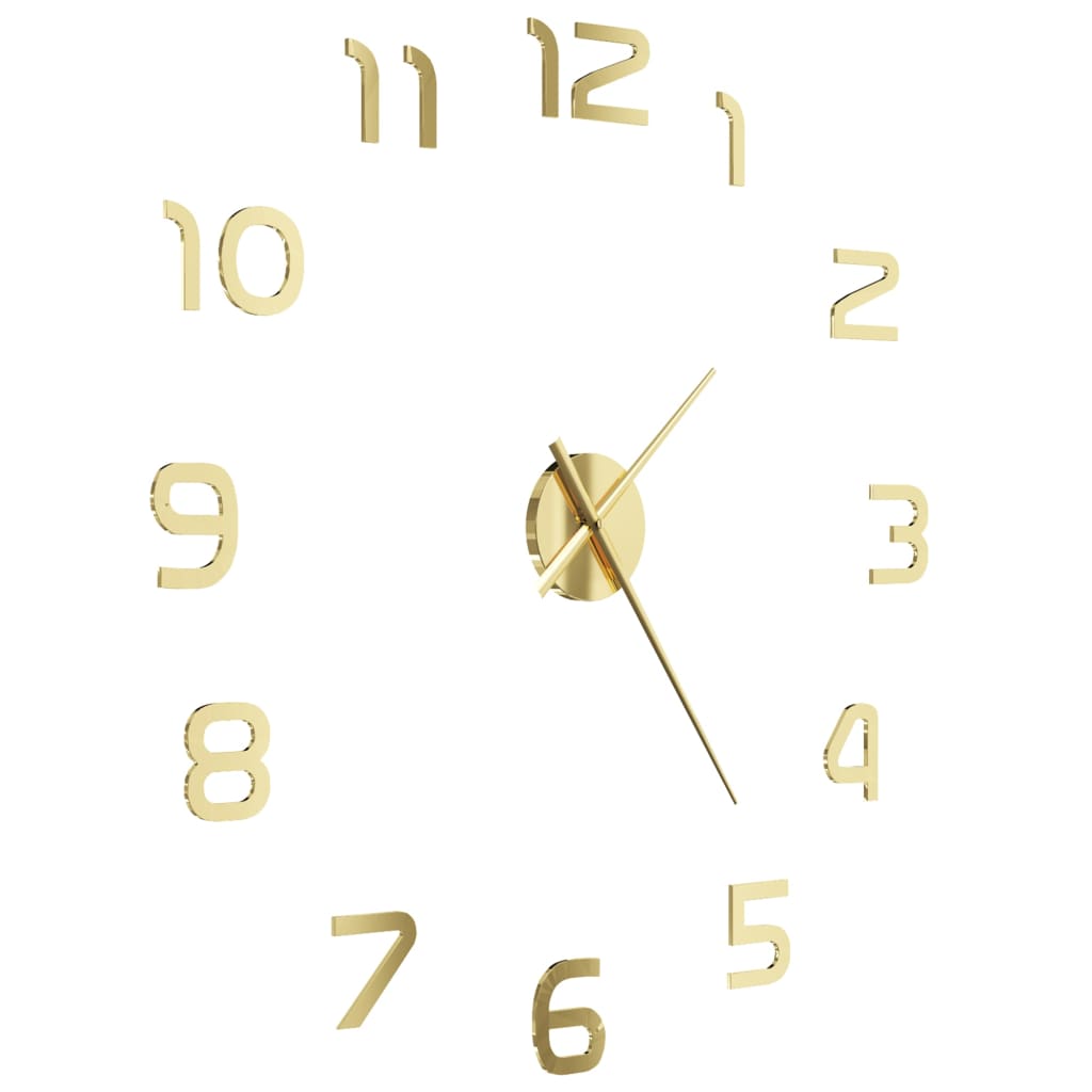 3D Wall Clock Modern Design 100 cm XXL Gold - OLBRIT