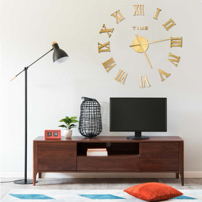 3D Wall Clock Modern Design Gold 100 cm XXL - OLBRIT