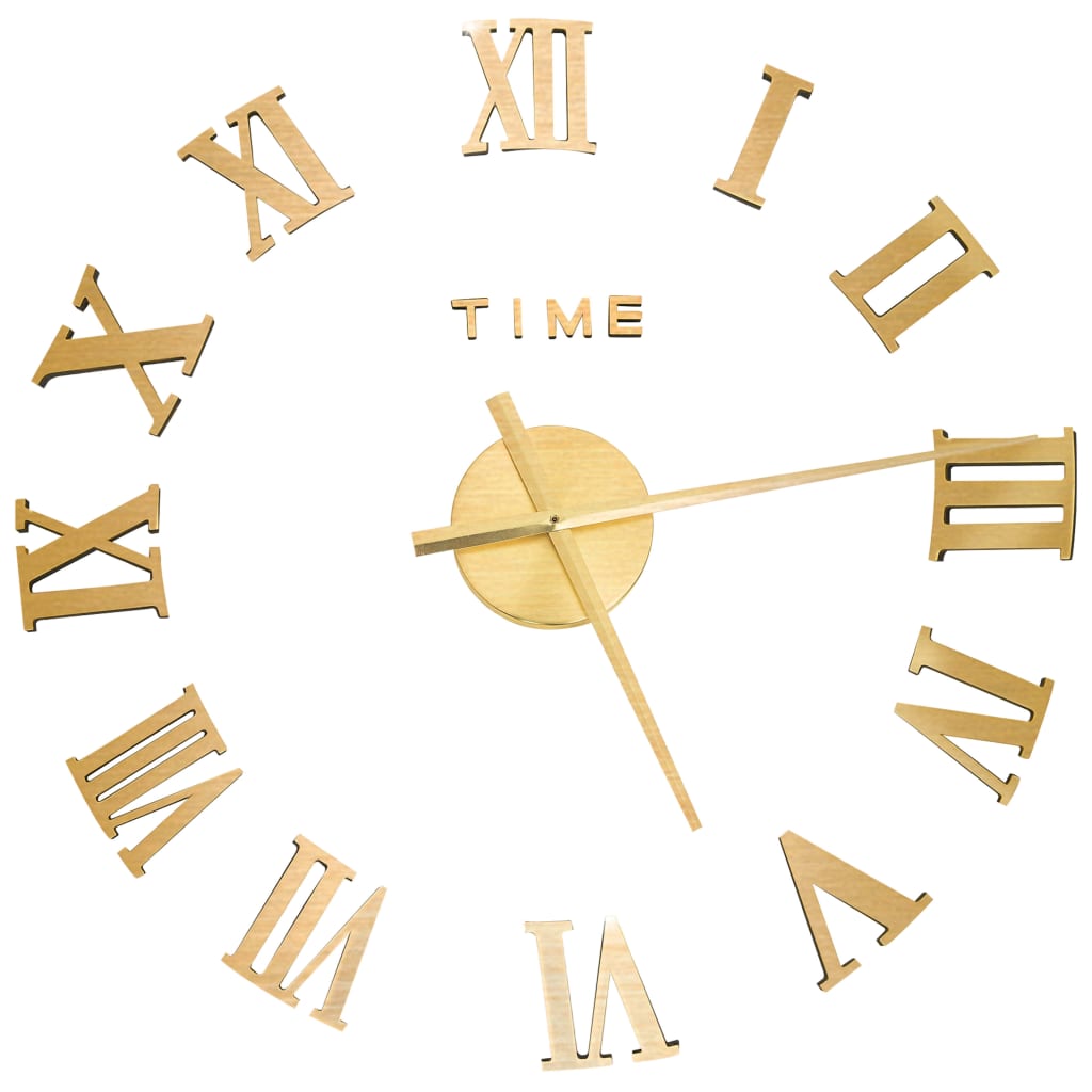 3D Wall Clock Modern Design Gold 100 cm XXL - OLBRIT