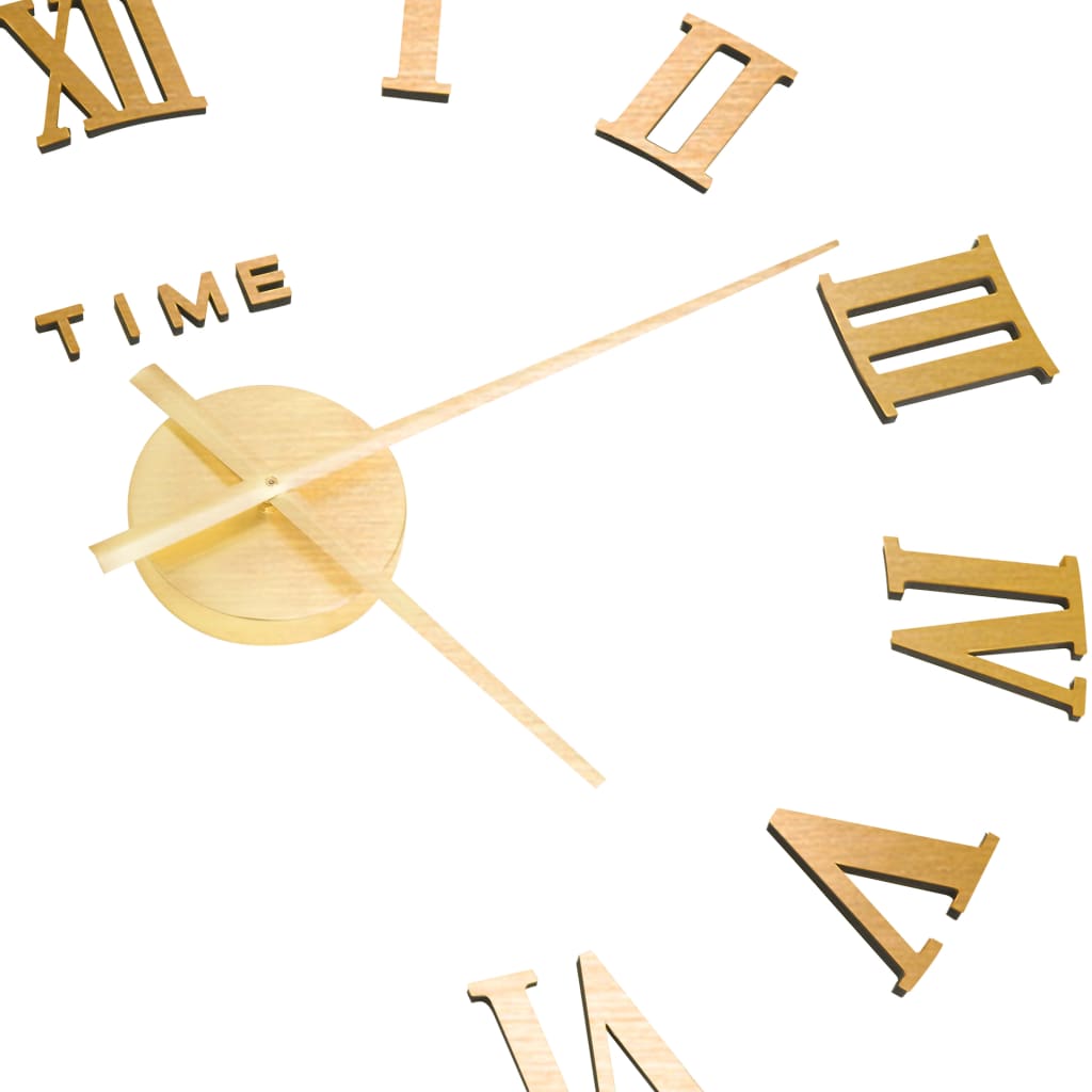 3D Wall Clock Modern Design Gold 100 cm XXL - OLBRIT