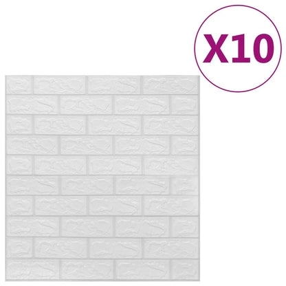 3D Wallpaper Bricks Self-adhesive 10 pcs White - OLBRIT