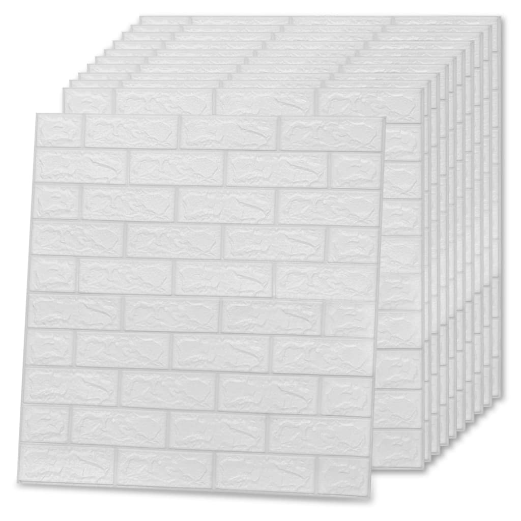 3D Wallpaper Bricks Self-adhesive 10 pcs White - OLBRIT