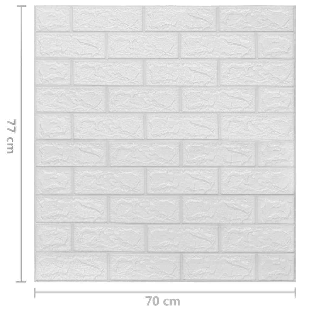 3D Wallpaper Bricks Self-adhesive 10 pcs White - OLBRIT
