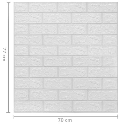 3D Wallpaper Bricks Self-adhesive 10 pcs White - OLBRIT