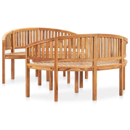 3 Piece Banana Garden Lounge Set Solid Teak Wood - OLBRIT