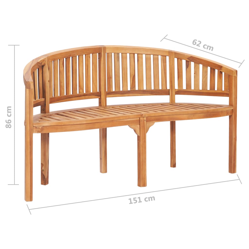 3 Piece Banana Garden Lounge Set Solid Teak Wood - OLBRIT