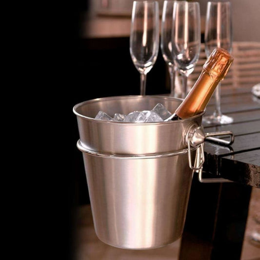 3 Piece Champagne Chiller with Holder Stainless Steel - OLBRIT