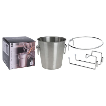 3 Piece Champagne Chiller with Holder Stainless Steel - OLBRIT