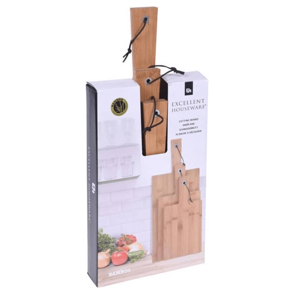 3 Piece Chopping Board Set Bamboo - OLBRIT