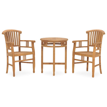 3 Piece Garden Dining Set Solid Teak Wood - OLBRIT