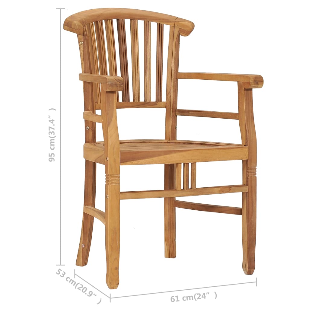 3 Piece Garden Dining Set Solid Teak Wood - OLBRIT