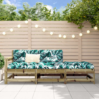 3 Piece Garden Lounge Set with Cushions Impregnated Wood Pine - OLBRIT
