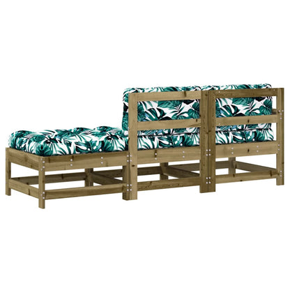 3 Piece Garden Lounge Set with Cushions Impregnated Wood Pine - OLBRIT