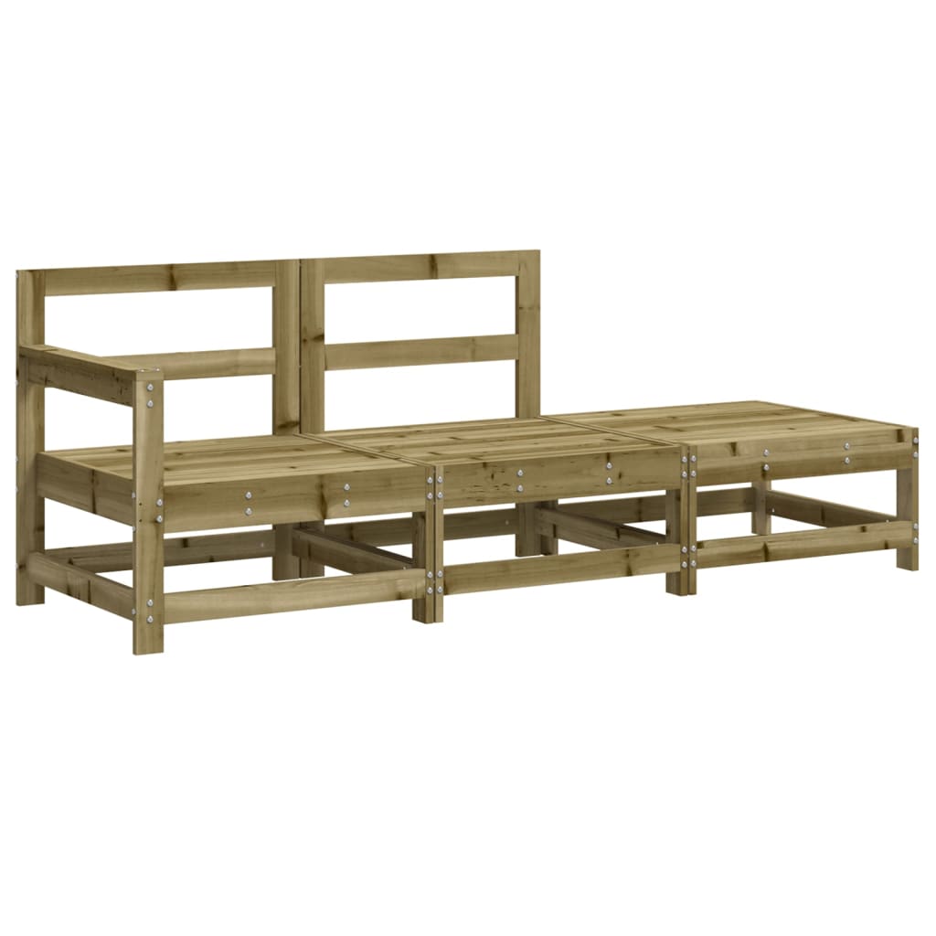 3 Piece Garden Lounge Set with Cushions Impregnated Wood Pine - OLBRIT