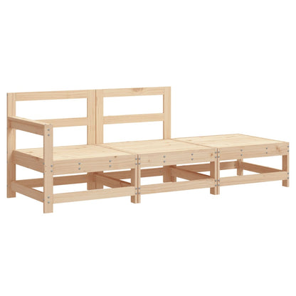 3 Piece Garden Lounge Set with Cushions Solid Wood - OLBRIT