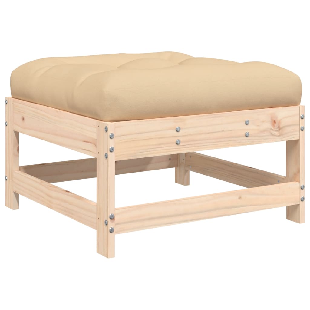 3 Piece Garden Lounge Set with Cushions Solid Wood - OLBRIT