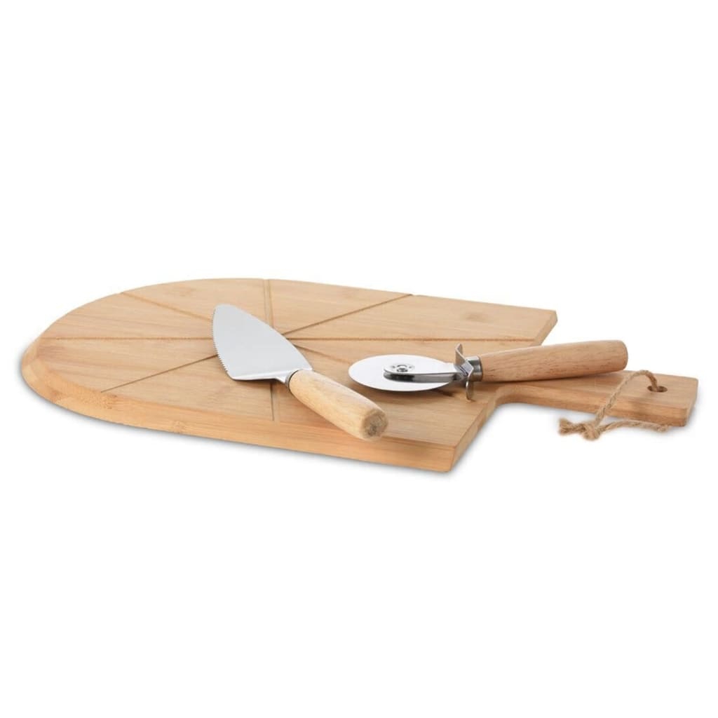 3 Piece Pizza Cutting Set 43x30 cm Bamboo - OLBRIT