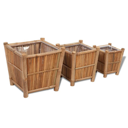 3 pcs Bamboo Raised Bed with Nylon Lining - OLBRIT