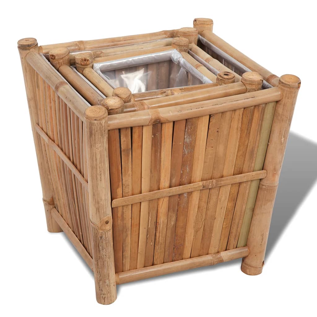 3 pcs Bamboo Raised Bed with Nylon Lining - OLBRIT