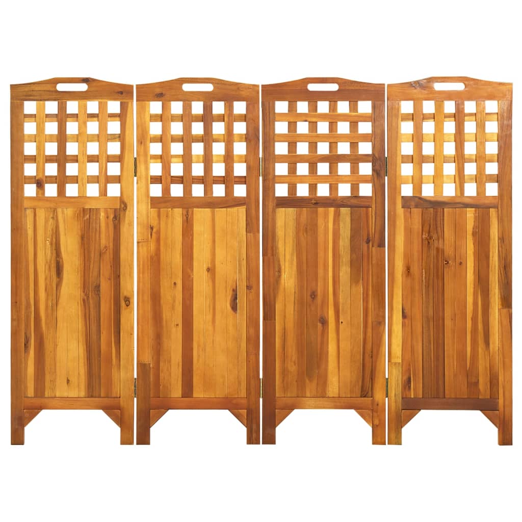 4-Panel Room Divider 161x2x120 cm Solid Acacia Wood - OLBRIT
