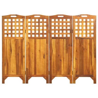 4-Panel Room Divider 161x2x120 cm Solid Acacia Wood - OLBRIT