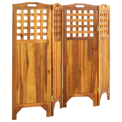 4-Panel Room Divider 161x2x120 cm Solid Acacia Wood - OLBRIT