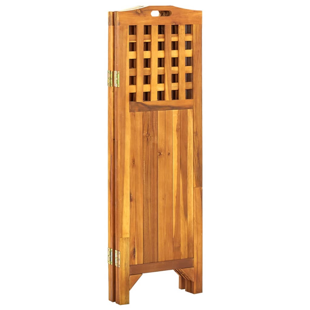 4-Panel Room Divider 161x2x120 cm Solid Acacia Wood - OLBRIT