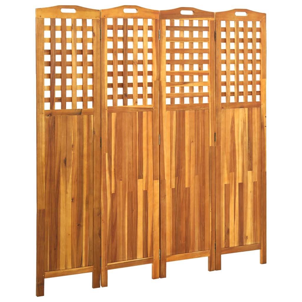 4-Panel Room Divider 161x2x170 cm Solid Acacia Wood - OLBRIT