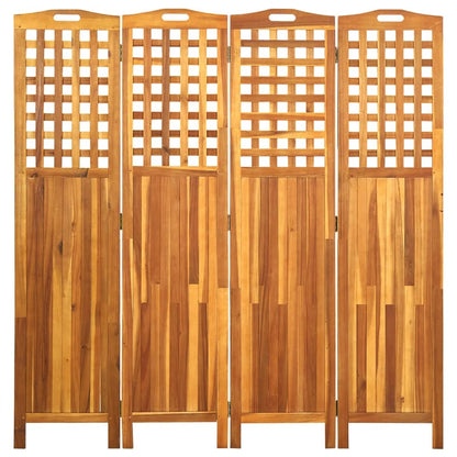 4-Panel Room Divider 161x2x170 cm Solid Acacia Wood - OLBRIT