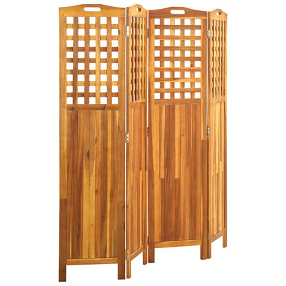 4-Panel Room Divider 161x2x170 cm Solid Acacia Wood - OLBRIT