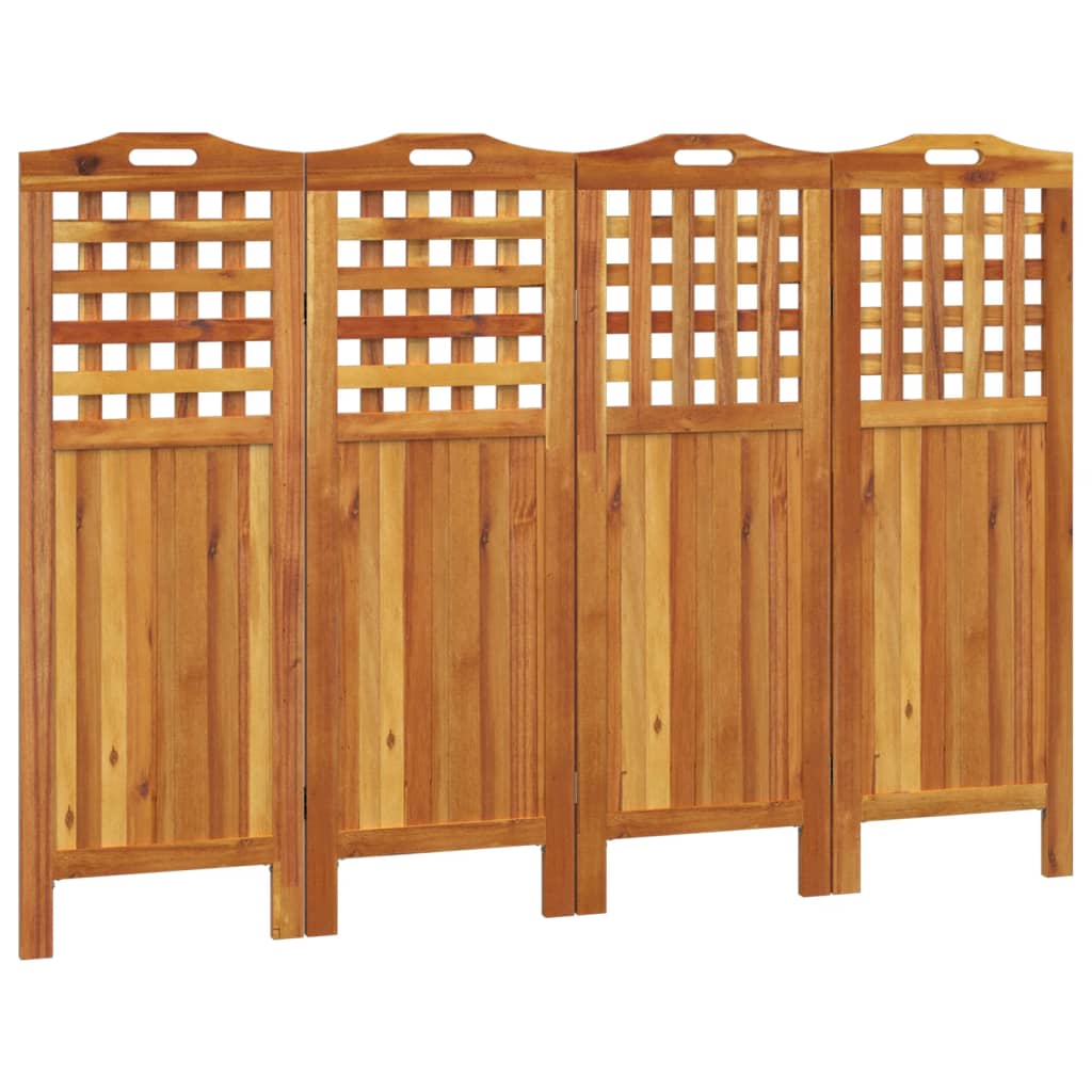 4-Panel Room Divider 162x2x115 cm Solid Wood Acacia - OLBRIT