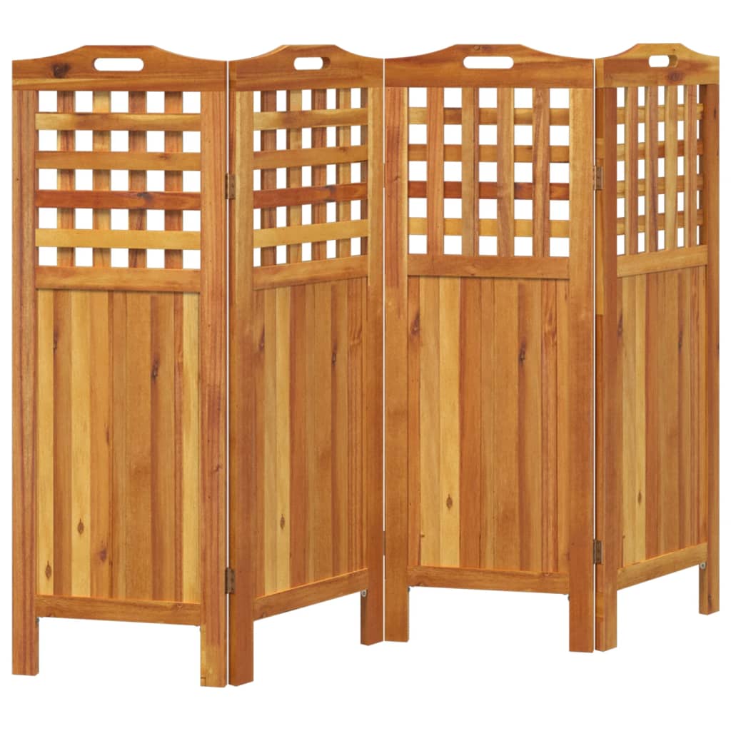 4-Panel Room Divider 162x2x115 cm Solid Wood Acacia - OLBRIT