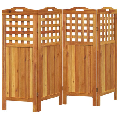 4-Panel Room Divider 162x2x115 cm Solid Wood Acacia - OLBRIT