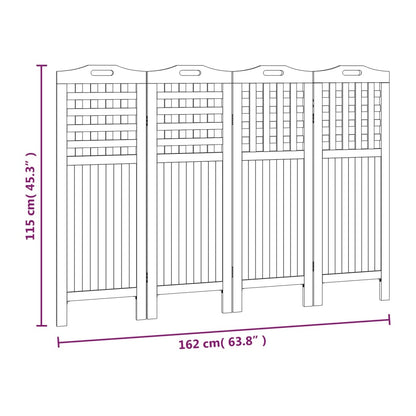 4-Panel Room Divider 162x2x115 cm Solid Wood Acacia - OLBRIT