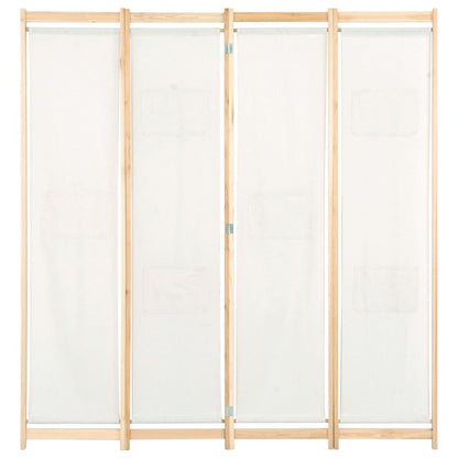 4-Panel Room Divider Cream 160x170x4 cm Fabric - OLBRIT