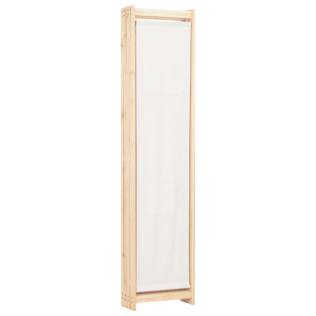 4-Panel Room Divider Cream 160x170x4 cm Fabric - OLBRIT