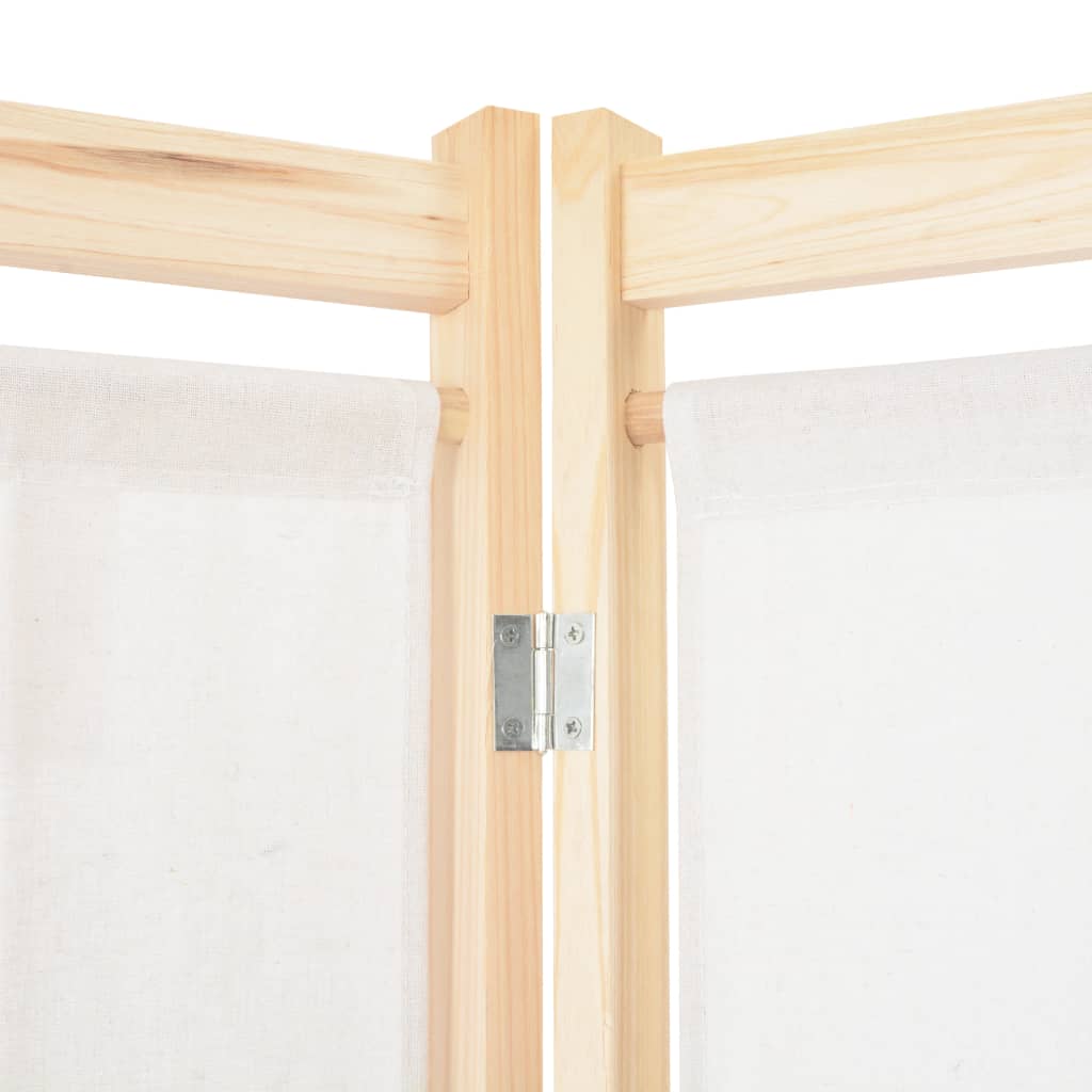 4-Panel Room Divider Cream 160x170x4 cm Fabric - OLBRIT