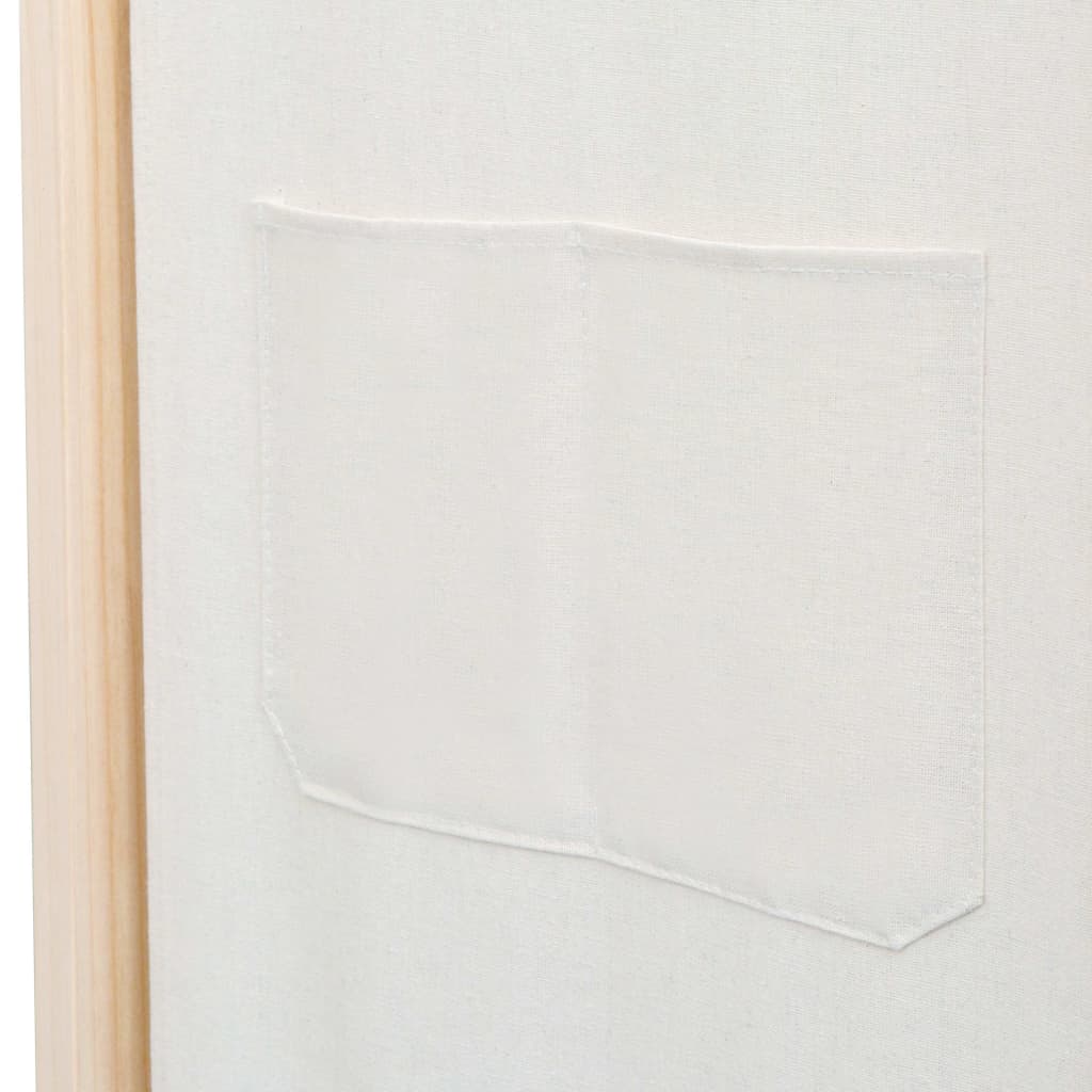 4-Panel Room Divider Cream 160x170x4 cm Fabric - OLBRIT