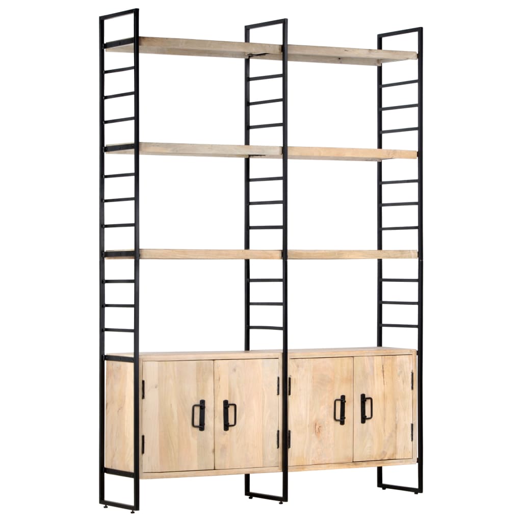 4-Tier Bookcase 124x30x180 cm Solid Mango Wood - OLBRIT