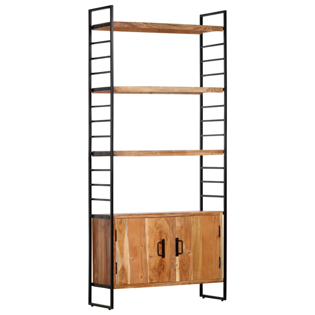 4-Tier Bookcase 80x30x180 cm Solid Acacia Wood - OLBRIT