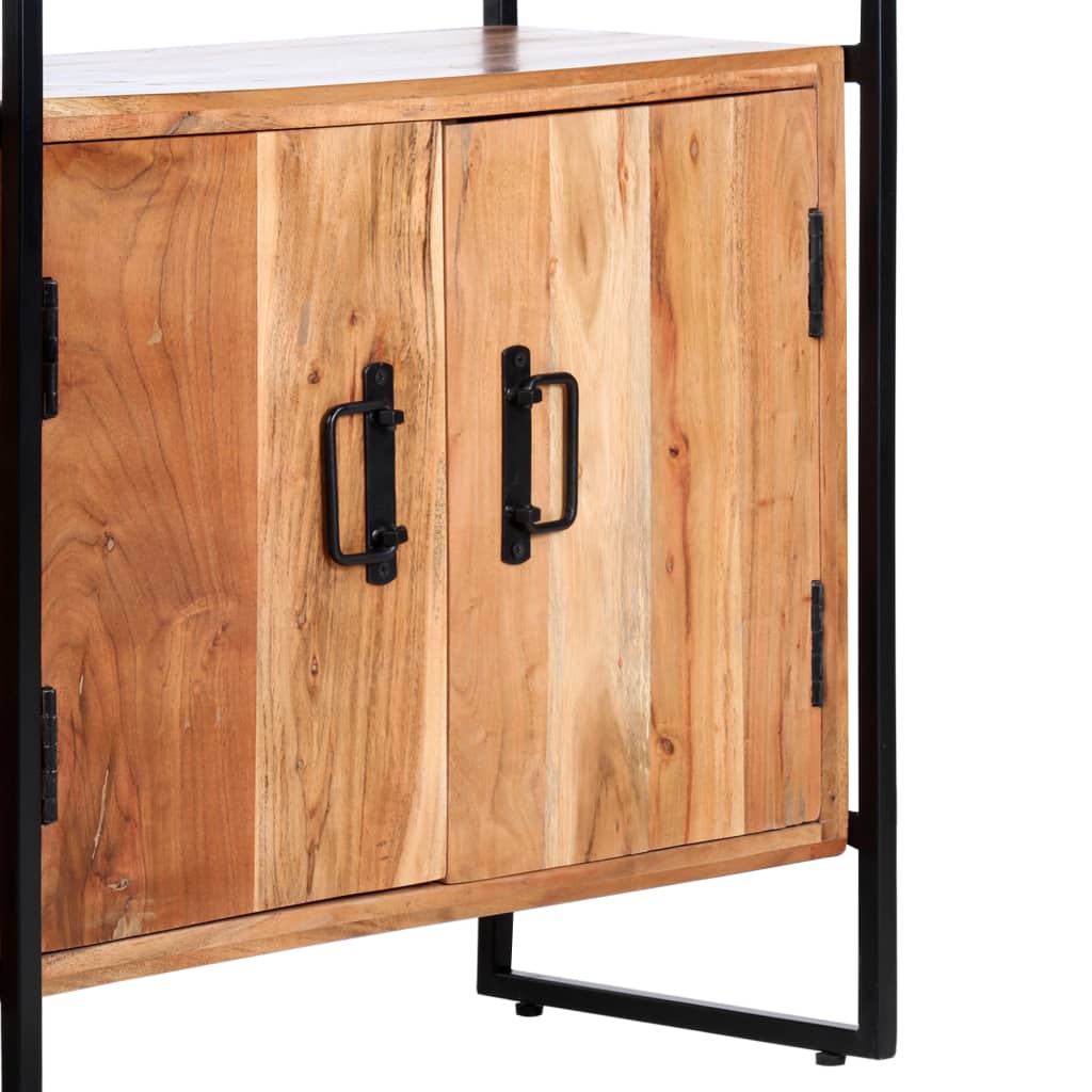 4-Tier Bookcase 80x30x180 cm Solid Acacia Wood - OLBRIT