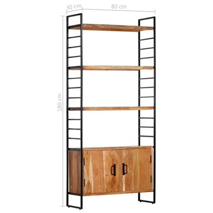 4-Tier Bookcase 80x30x180 cm Solid Acacia Wood - OLBRIT