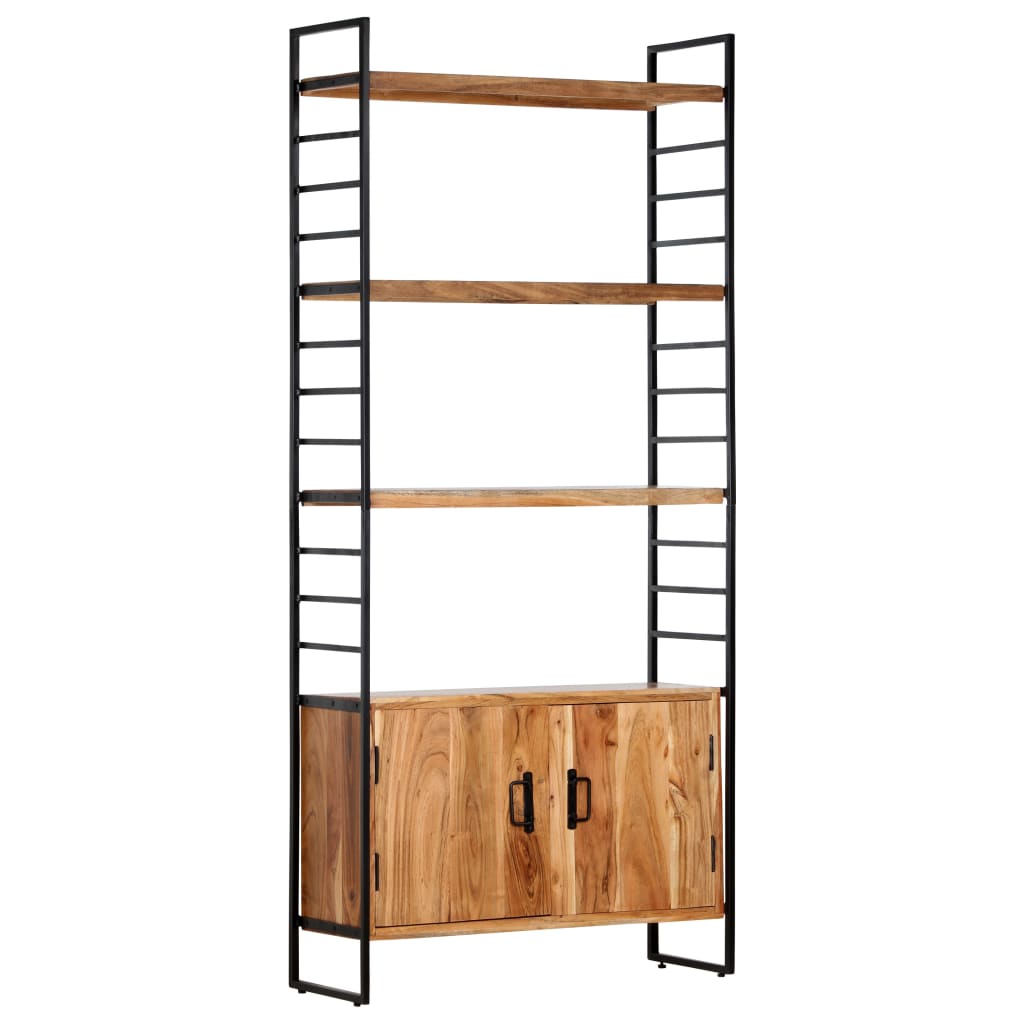 4-Tier Bookcase 80x30x180 cm Solid Acacia Wood - OLBRIT