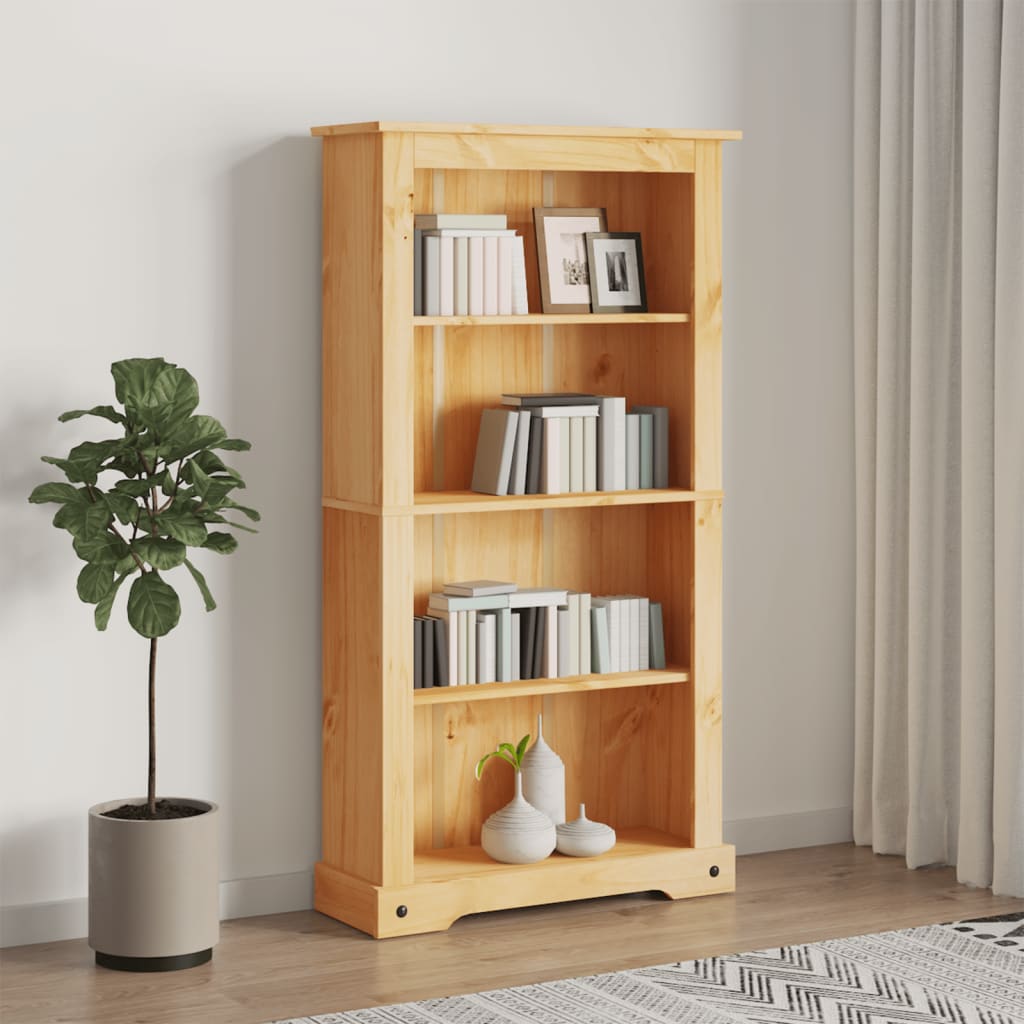 4-Tier Bookcase Mexican Pine Corona Range 81x29x150 cm - OLBRIT